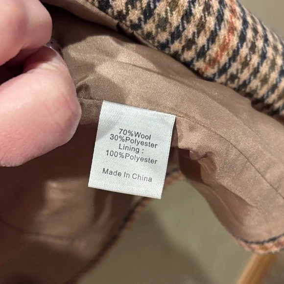 Tuckernuck Brown Plaid Double-Breasted Pea Coat - Picture 3 of 3